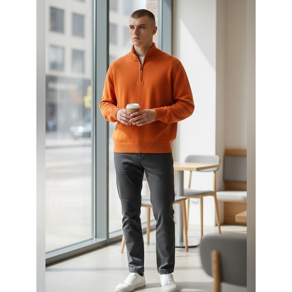 Men’s W. H. BELK Sportswear half zip cashmere sweater XL NWOT